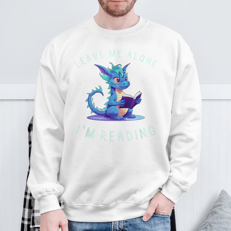 Dragon Reading Book Lover Leave Me Alone I'm Reading Sweatshirt Gifts for Old Men Dragon Reading Book Lover Leave Me Alone I'm Reading Sweatshirt Gifts for Old Men