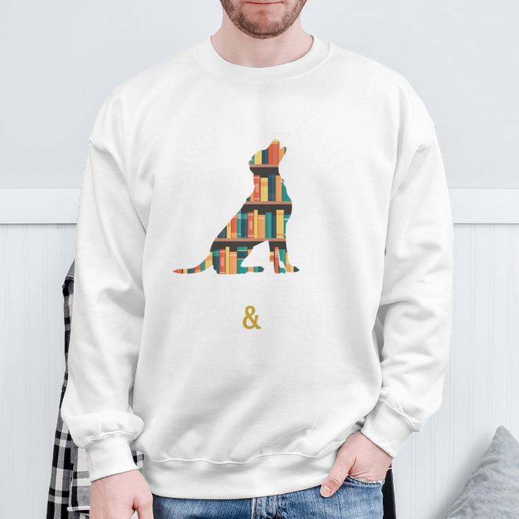 Easily Distracted By Dog And Books Shirt Reading Lover Girls Comfort Colors Crop Top Sweatshirt Gifts for Old Men