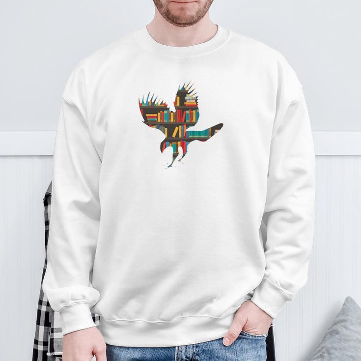 Easily Distracted By Hawks & Books Lover Falcon Bird Sweatshirt Gifts for Old Men