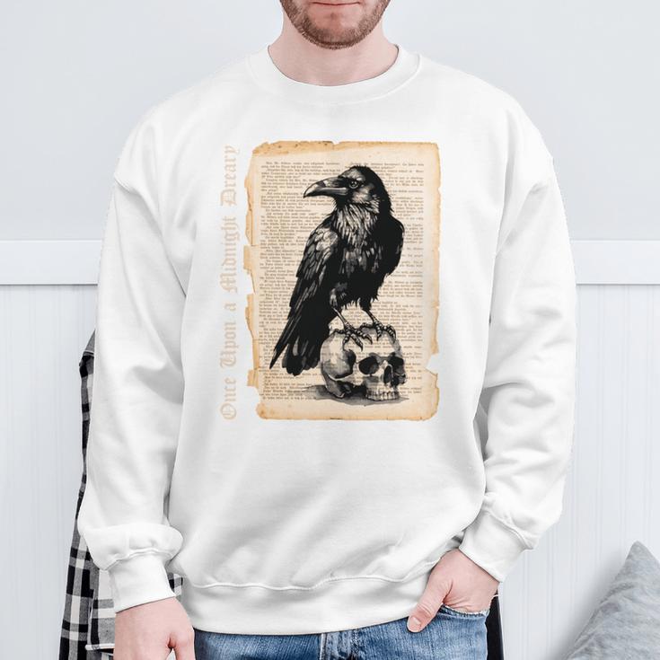 Edgar Allan Poe Raven Gothic Book Lover Sweatshirt Gifts for Old Men