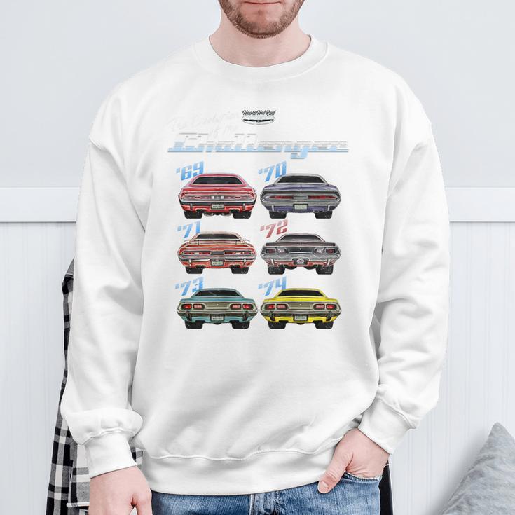 Evolution Of The Challenger、ホットロッド、マッスルカー、マグナム、RTe スウェットシャツ 高齢者への贈り物