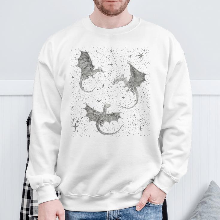 Flying Dragon Fantasy Reader For Bookworm Book Lovers Sweatshirt Gifts for Old Men