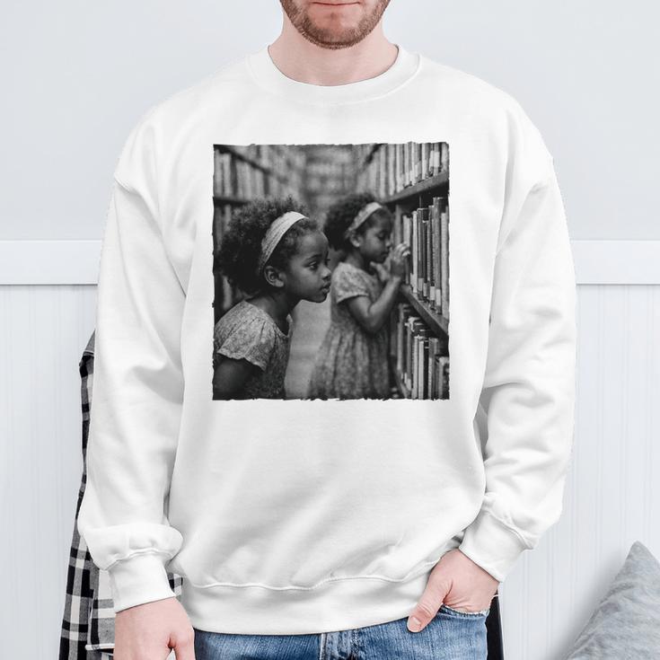 Girls Reading Books Book Lover Afro African Reader Sweatshirt Gifts for Old Men