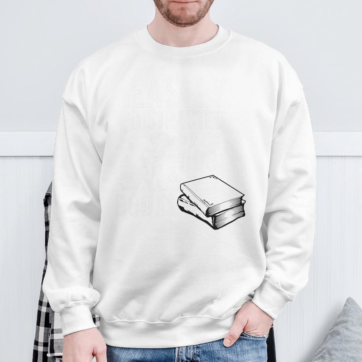 Golden Retriever Easily Distracted By Books And Dogs Premium Tri-Blend Sweatshirt Gifts for Old Men
