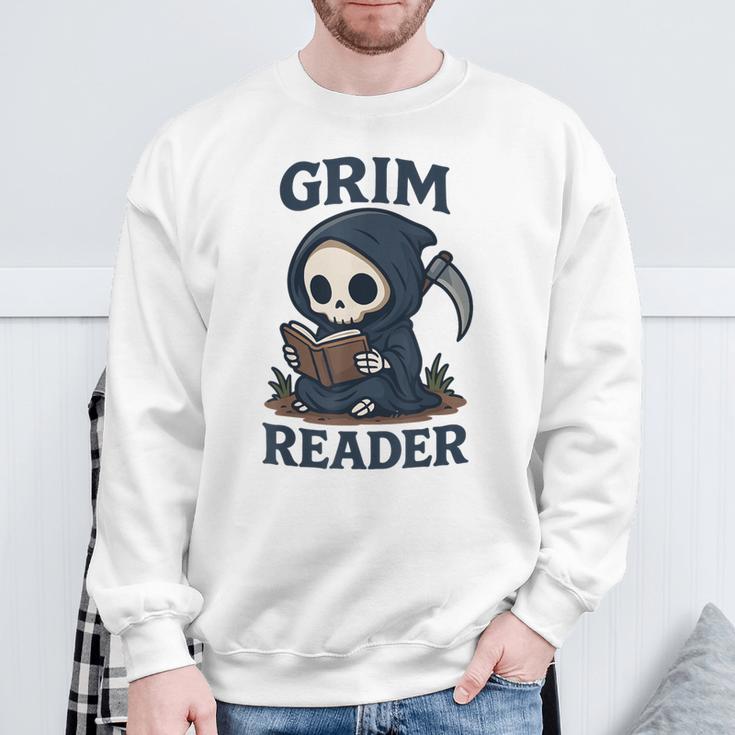 Grim Reader Dark Humor Read Book & Library Lovers Sweatshirt Gifts for Old Men Grim Reader Dark Humor Read Book & Library Lovers Sweatshirt Gifts for Old Men