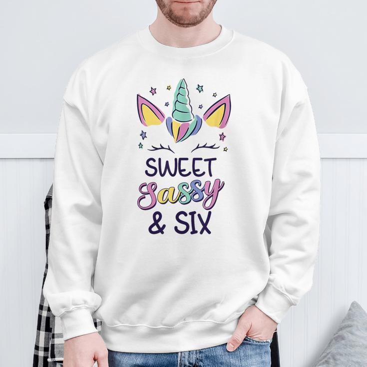 Happy 6Th Birthdayweetassy Andix Unicorn 6歳 スウェットシャツ 高齢者への贈り物