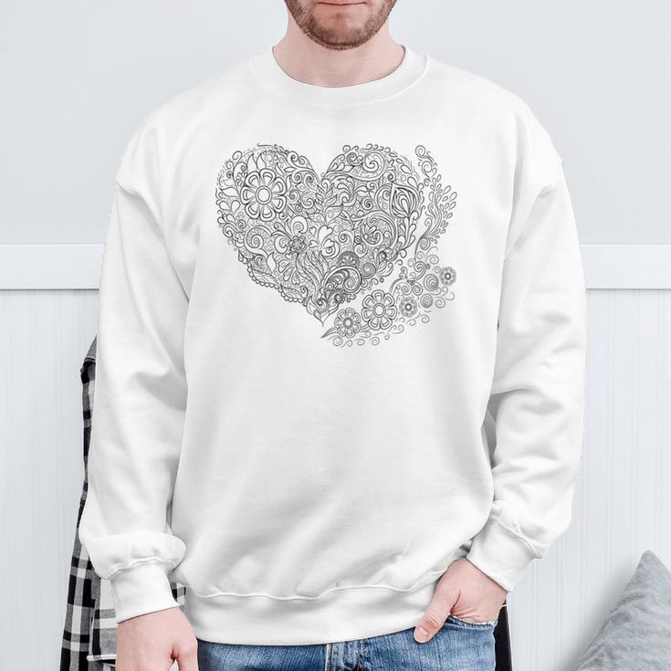 Heart Shaped Adult Coloring Book Style FashionShirt Sweatshirt Gifts for Old Men Heart Shaped Adult Coloring Book Style FashionShirt Sweatshirt Gifts for Old Men