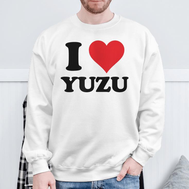 I Heart ゆず ファーストネーム I Love パーソナライズ スウェットシャツ 高齢者への贈り物
