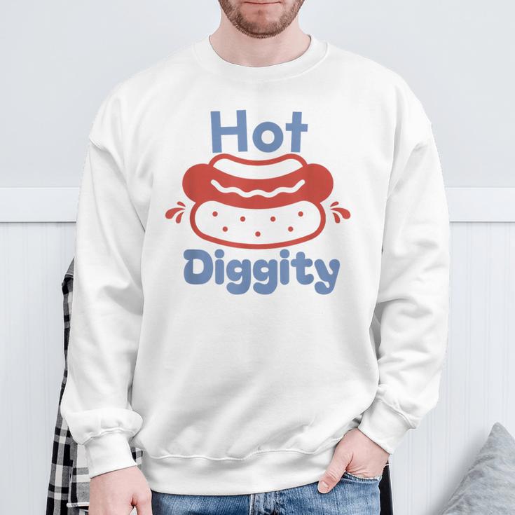 Hot Diggity Dog Hot Dog Bbq Grilling 4Th Of July Sweatshirt Gifts for Old Men