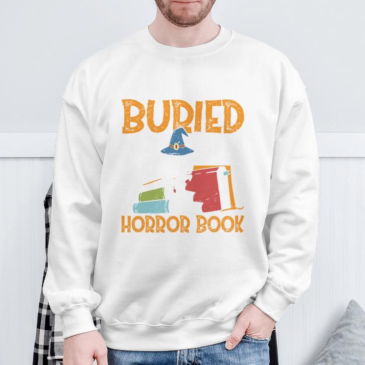 I’d Rather Be Buried In A Horror Book Spooky Skull Book Fan Sweatshirt Gifts for Old Men I’d Rather Be Buried In A Horror Book Spooky Skull Book Fan Sweatshirt Gifts for Old Men