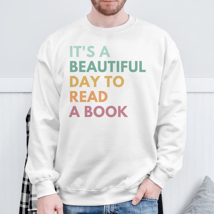 It's A Beautiful Day To Read A Book Sweatshirt Gifts for Old Men