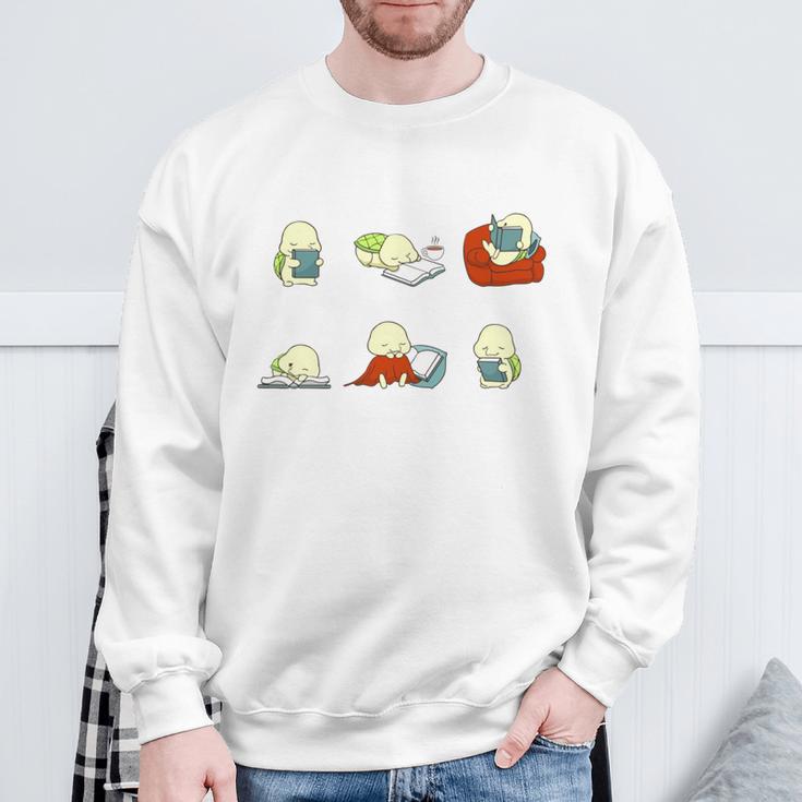 Just Bookworm Things Nerd Reading Book Tortoise Turtle Books Sweatshirt Gifts for Old Men