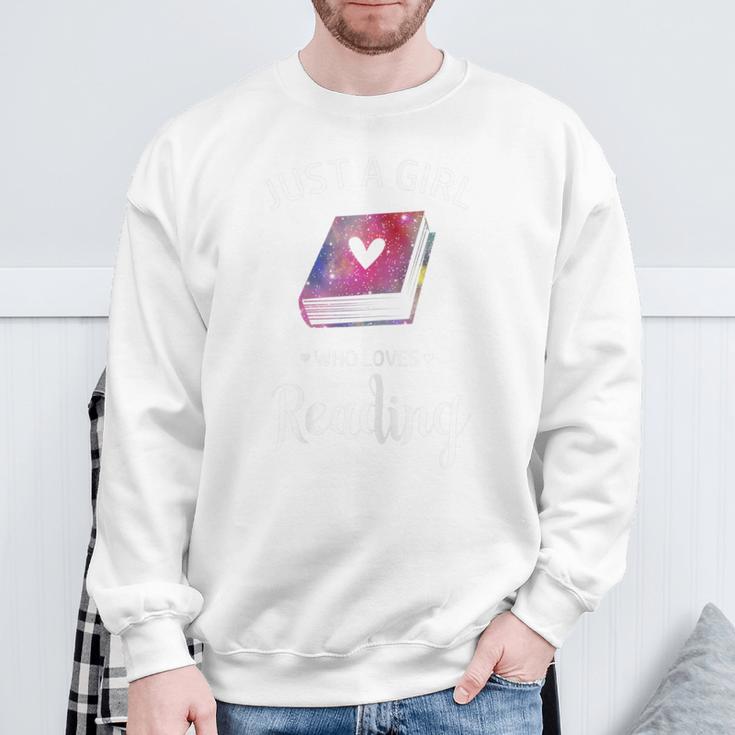 Just a Girl Who Loves Reading Book Lover Reading Sweatshirt Gifts for Old Men