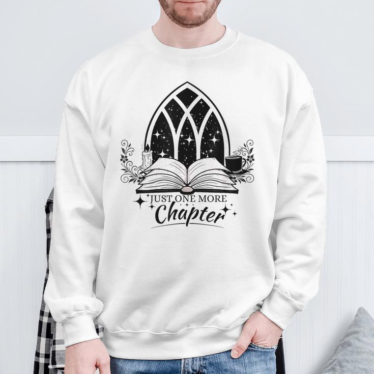 Just One More Chapter Cozy Gothic Book Lover Sweatshirt Gifts for Old Men