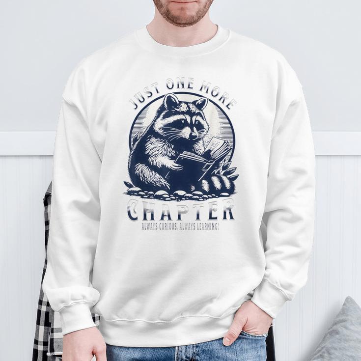 Just One More Chapter Raccoon Book Lover Sweatshirt Gifts for Old Men