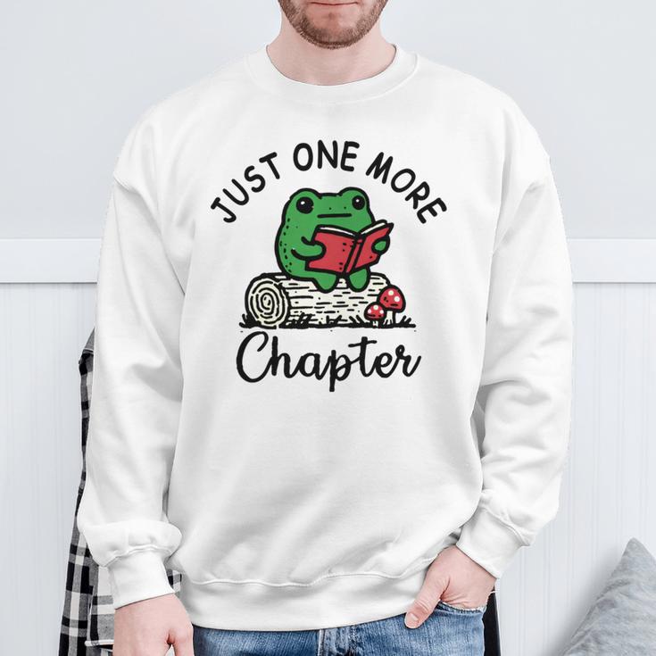Just-One-More Chapter Frog Reading Book Men Women Kids Sweatshirt Gifts for Old Men