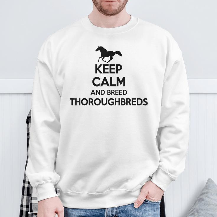 Keep Calm And Breed ファーマーブリーダー 馬サラブレッド スウェットシャツ 高齢者への贈り物