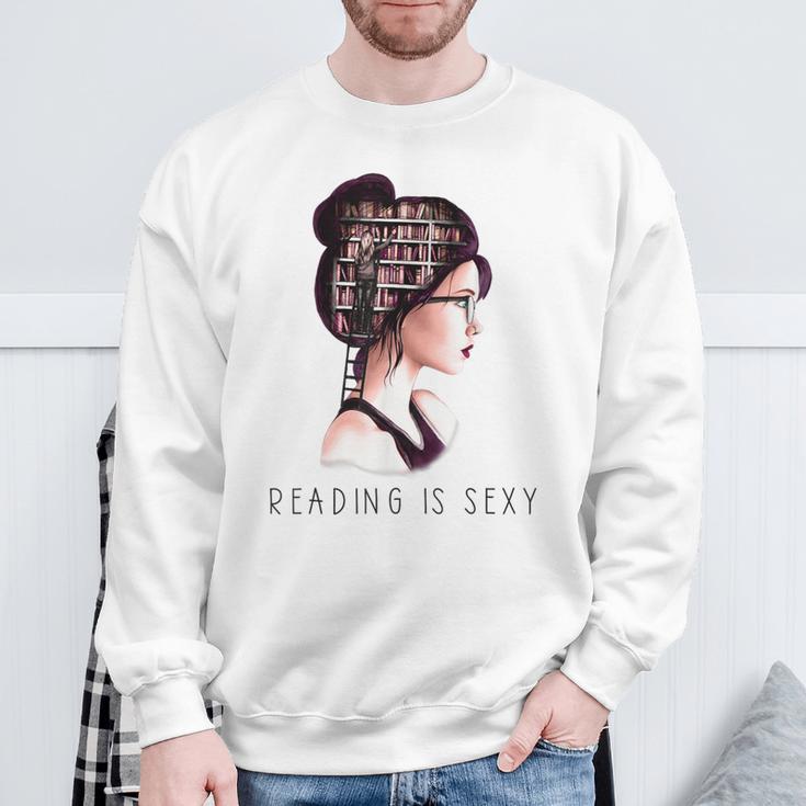 Lesen Is Sexy Goth Girl Books Sweatshirt Gifts for Old Men