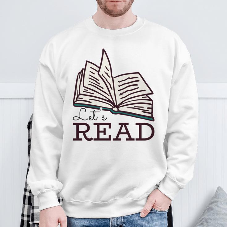 Let's Read Books Sweatshirt Gifts for Old Men