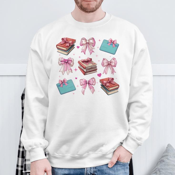 Librarian Library Books Girl Coquette Bow Pink Mom Sweatshirt Gifts for Old Men Librarian Library Books Girl Coquette Bow Pink Mom Sweatshirt Gifts for Old Men