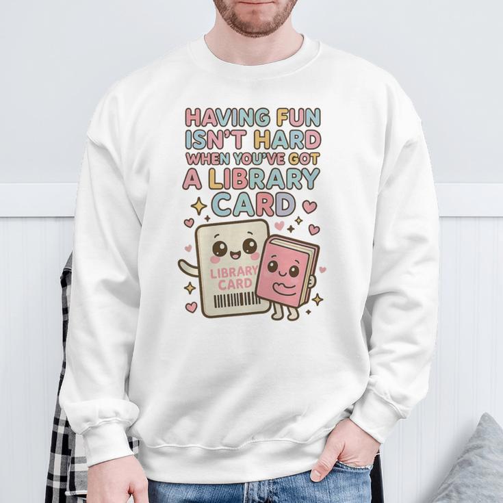 Library Card Shirt Reading Book Lovers For Reader Premium Tri-Blend Sweatshirt Gifts for Old Men