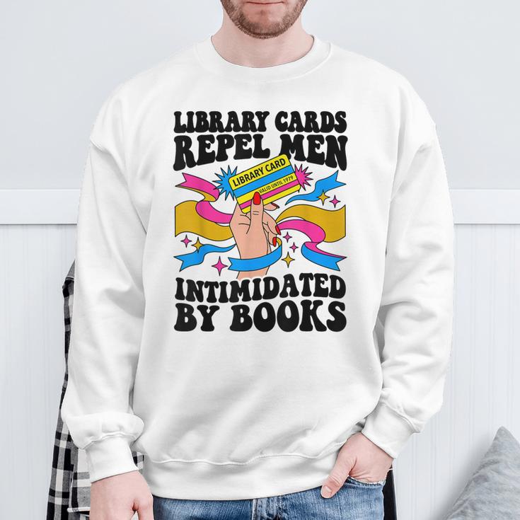 Library Cards Repel Men Intimidated By Books Sassy Reader Sweatshirt Gifts for Old Men