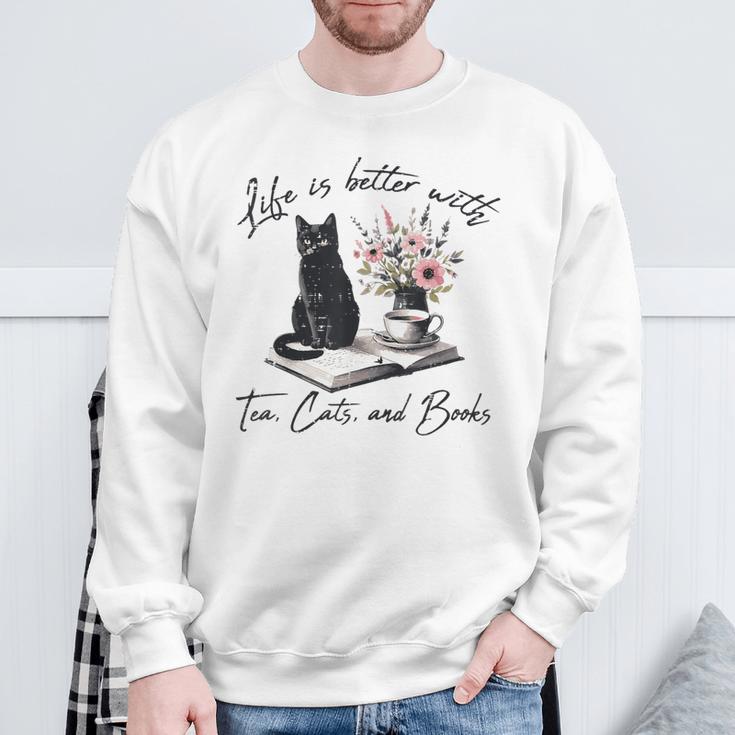 Life Better With 2 Cats Books Kitten Kitty Women Girls Kids Sweatshirt Gifts for Old Men Life Better With 2 Cats Books Kitten Kitty Women Girls Kids Sweatshirt Gifts for Old Men