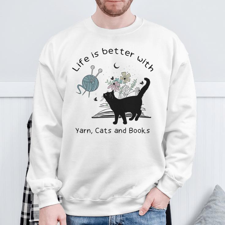 Life Is Better With Yarn Cats And Books Premium Tri-Blend Sweatshirt Gifts for Old Men Life Is Better With Yarn Cats And Books Premium Tri-Blend Sweatshirt Gifts for Old Men