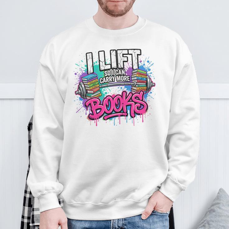I Lift So I Can Carry More Books Reader Librarian Premium Tri-Blend Sweatshirt Gifts for Old Men