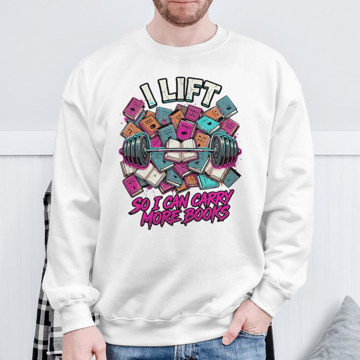 I Lift So I Can Carry More Books Reader Weightlifting Premium Tri-Blend Sweatshirt Gifts for Old Men