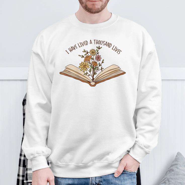 I Have Lived a Thousand Lives Reading Book Lover Sweatshirt Gifts for Old Men