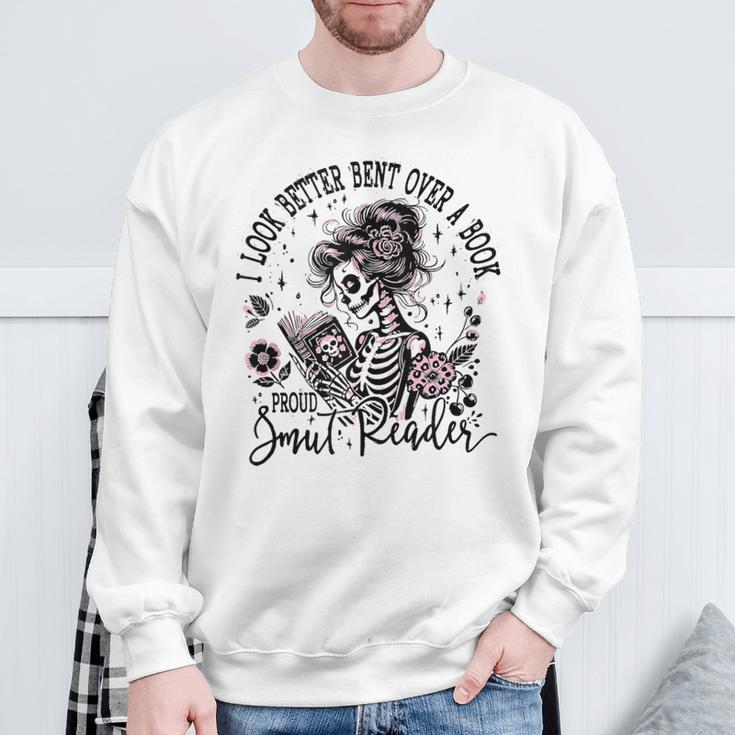 I Look Better Bent Over A Book Smut Reader Skeleton Women Sweatshirt Gifts for Old Men