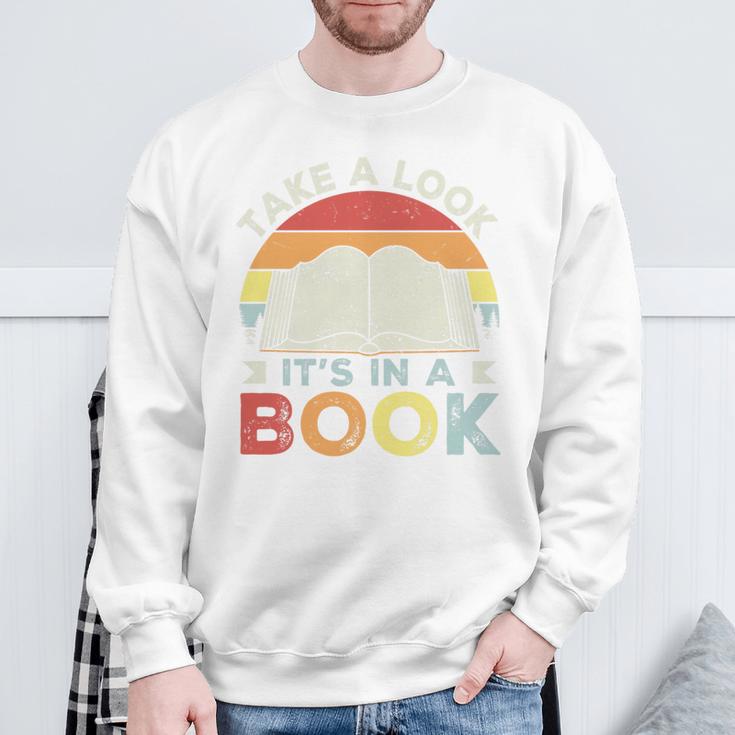 Take A Look It's In A Book Retro Reading Premium Tri-Blend Sweatshirt Gifts for Old Men Take A Look It's In A Book Retro Reading Premium Tri-Blend Sweatshirt Gifts for Old Men