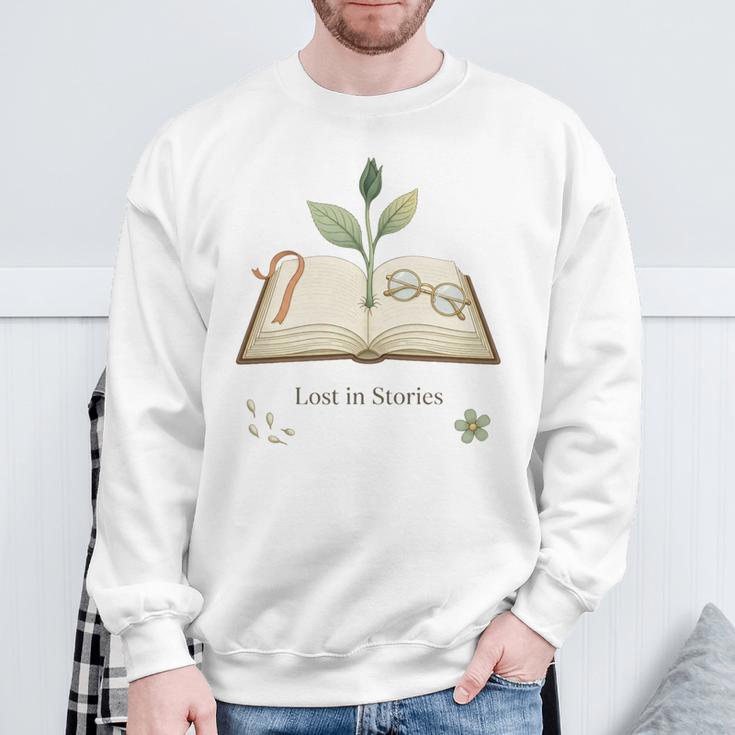 Lost In Stories Aesthetic Book And Growing Plant Tee Sweatshirt Gifts for Old Men Lost In Stories Aesthetic Book And Growing Plant Tee Sweatshirt Gifts for Old Men