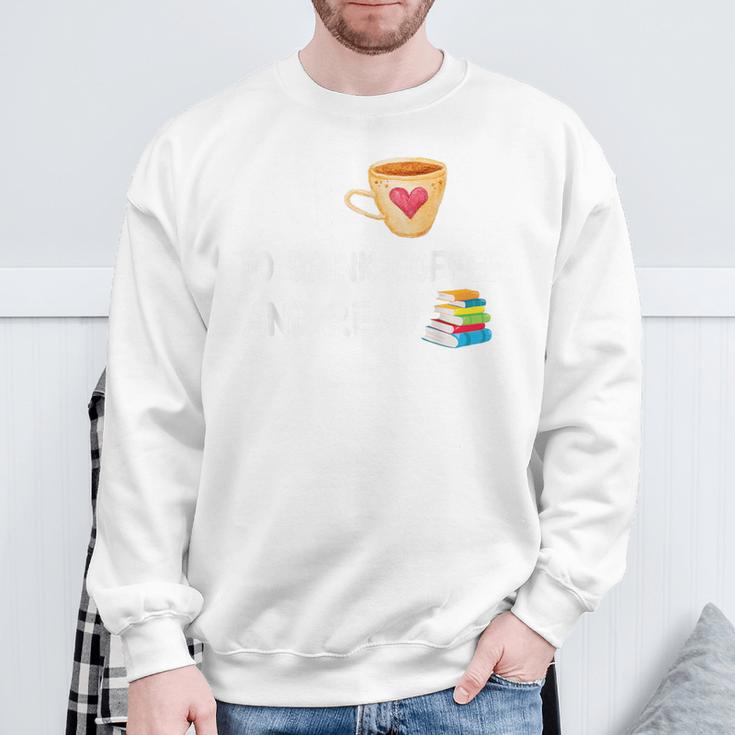 I Love To Drink Coffee And Read Reading Book Nerd Sweatshirt Gifts for Old Men