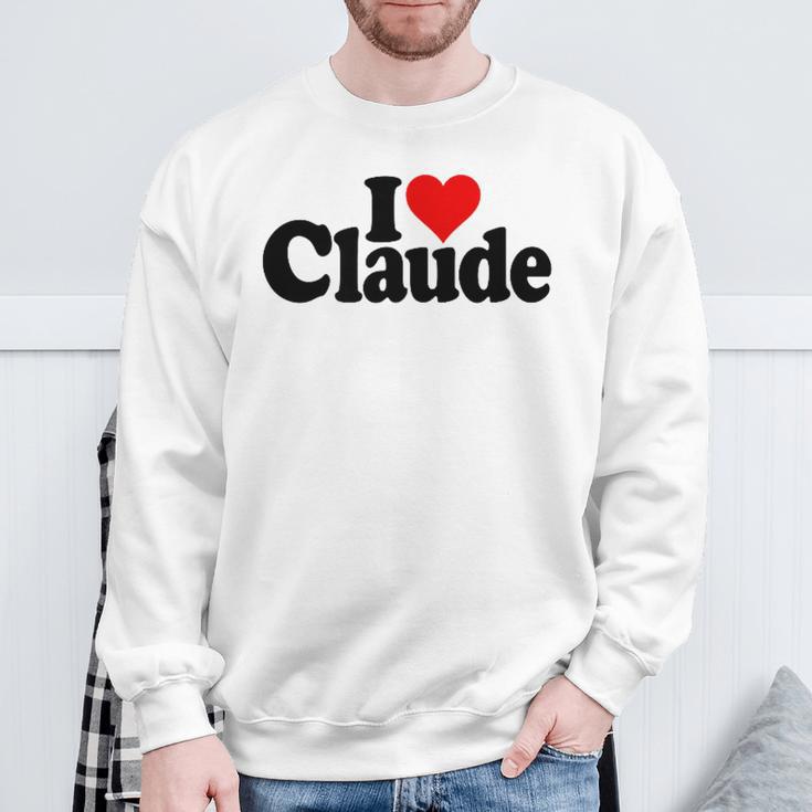 I Love Heart Claude Namee On A スウェットシャツ 高齢者への贈り物