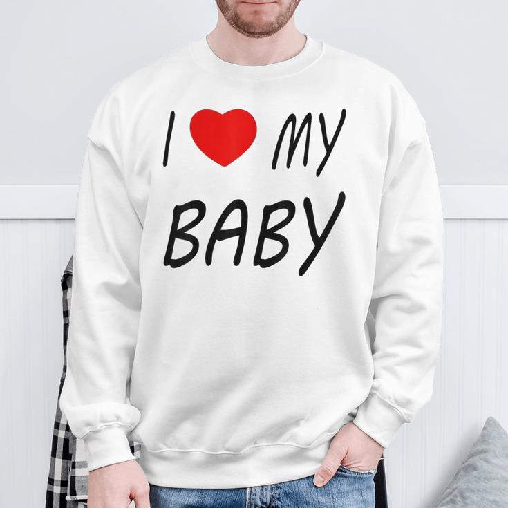 I Love My Baby ブラック スウェットシャツ 高齢者への贈り物