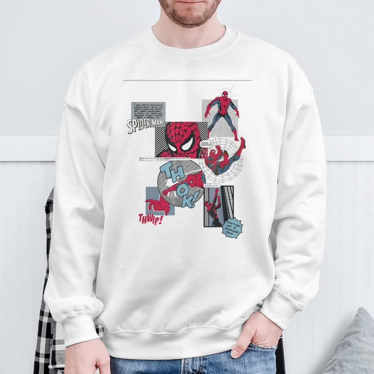 Marvel Comics Spider-Man Classic Comic Book Collage Sweatshirt Gifts for Old Men