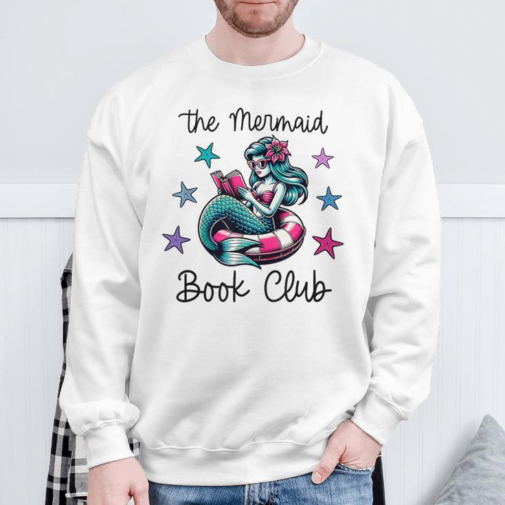 The Mermaid Book Club Summer Trendy Cute Reading Sweatshirt Gifts for Old Men