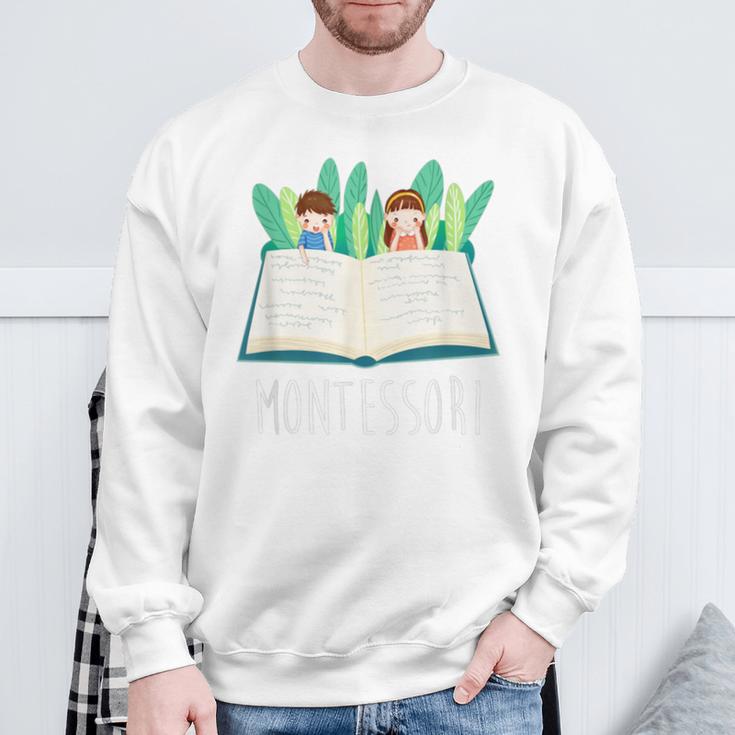 Montessori Learning Teacher Student Reading Books For Men Women Kids Sweatshirt Gifts for Old Men
