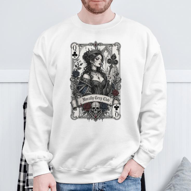 Morally Grey Book Club Lover Gothic Card Style Premium Tri-Blend Sweatshirt Gifts for Old Men