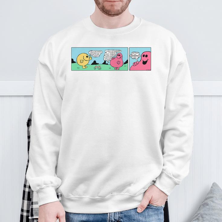 Mr Men Mr Greedy Retro Comic Book Colourful Premium Tri-Blend Sweatshirt Gifts for Old Men