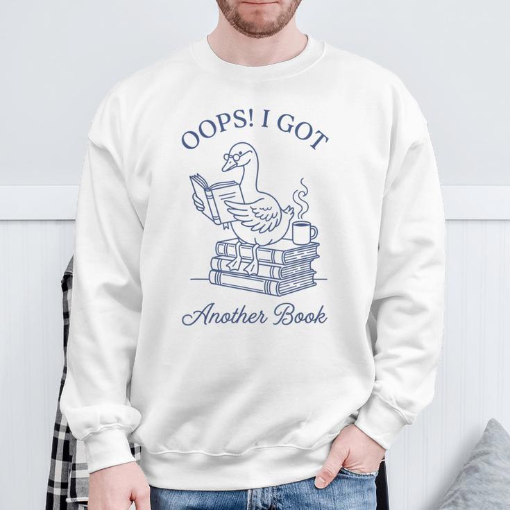 Oops I Got Another Book Bookish Reading Goose Graphic Sweatshirt Gifts for Old Men Oops I Got Another Book Bookish Reading Goose Graphic Sweatshirt Gifts for Old Men