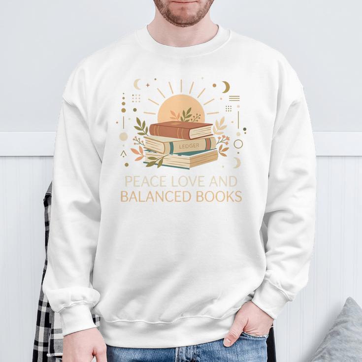 Peace Love And Balanced Books Tax Auditor Accountant Premium Tri-Blend Sweatshirt Gifts for Old Men