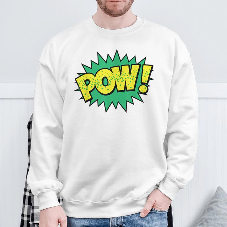 POW Vintage Superhero Comic Book Sound Effect Tshirt Sweatshirt Gifts for Old Men