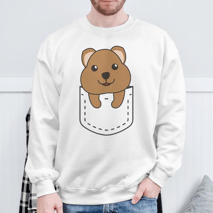 Quokka In Pocket かわいいクオッカ 胸ポケットクオッカ スウェットシャツ 高齢者への贈り物