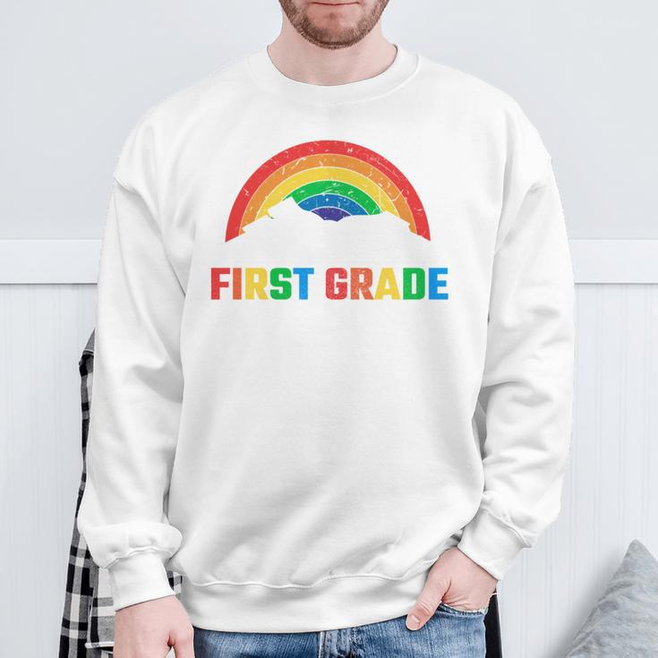 Rainbow Colors First Grade Squad Reading Book Graphic Sweatshirt Gifts for Old Men Rainbow Colors First Grade Squad Reading Book Graphic Sweatshirt Gifts for Old Men