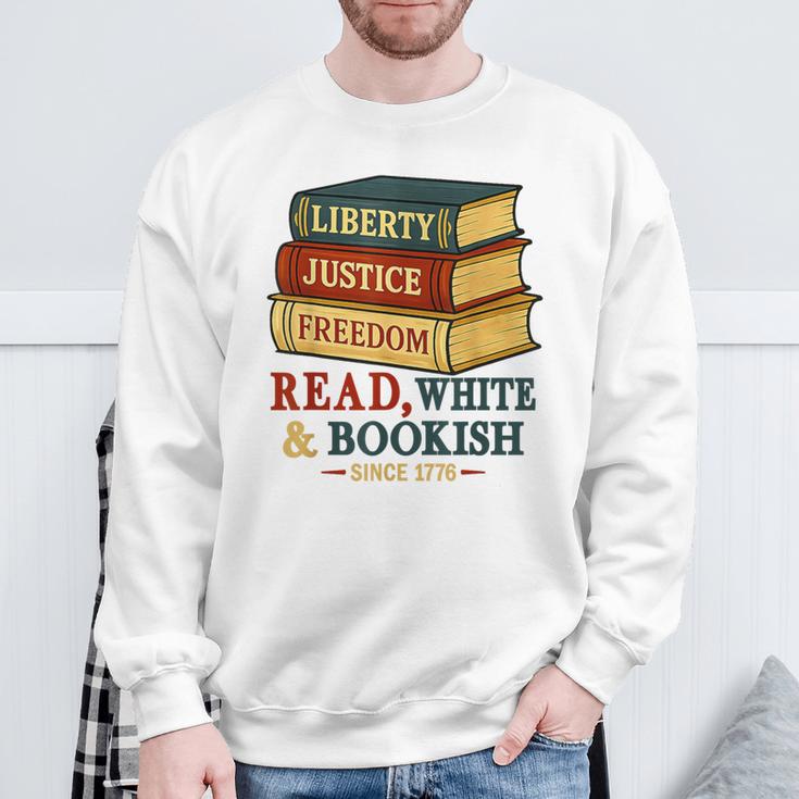 Read & Bookish Since 1776 Books Patriot 4th Of July Sweatshirt Gifts for Old Men