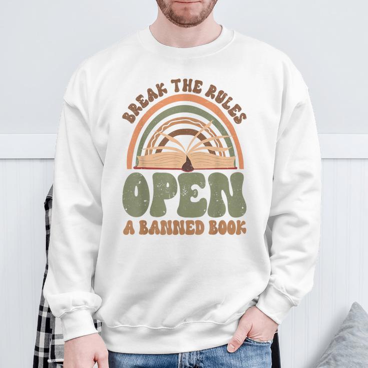 Read Banned Books Break The Rules Banned Books Sweatshirt Gifts for Old Men
