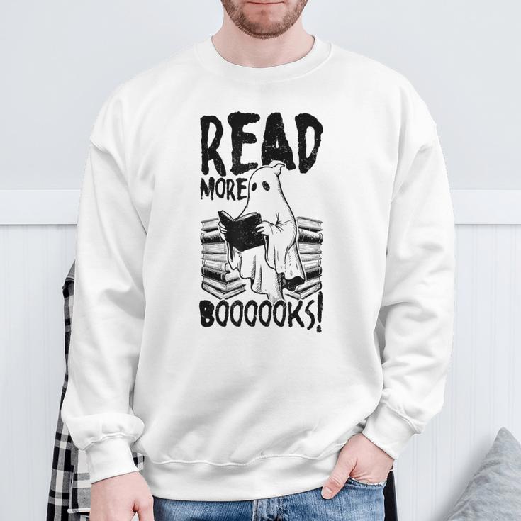 Read More Books Ghost Halloween Reading Teacher Literacy Sweatshirt Gifts for Old Men Read More Books Ghost Halloween Reading Teacher Literacy Sweatshirt Gifts for Old Men